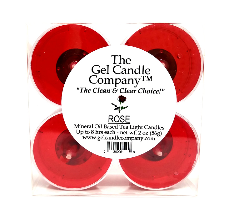 Rose Scented Gel Candle Tea Lights - 4 pk. Rose Scented Gel Candle Tea Lights - 4 pk.