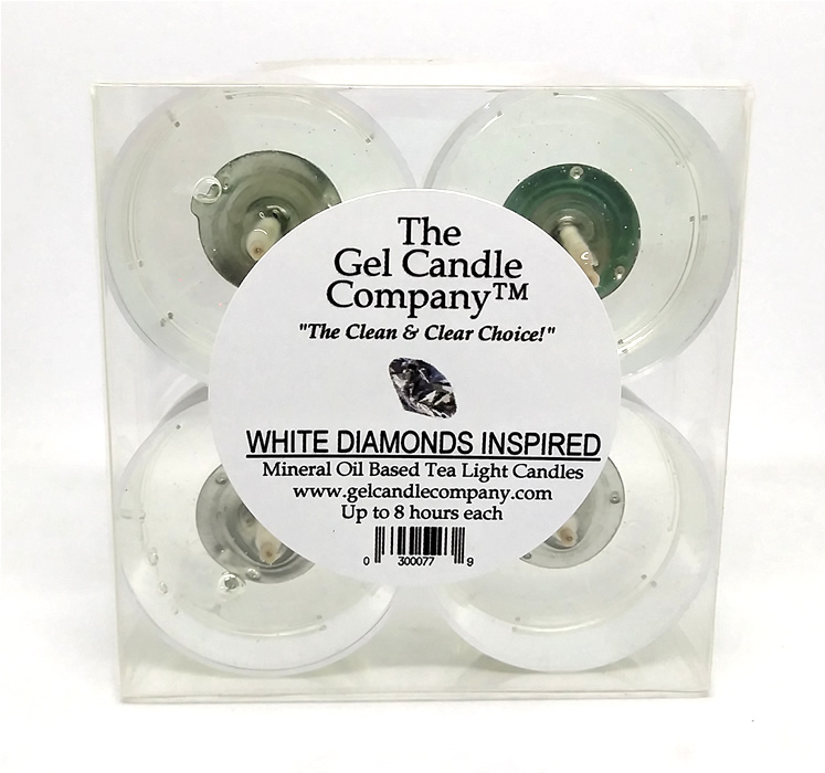 White Diamonds Inspired Scented Gel Candle Tea Lights - 4 pk. White Diamonds Inspired Scented Gel Candle Tea Lights - 4 pk.