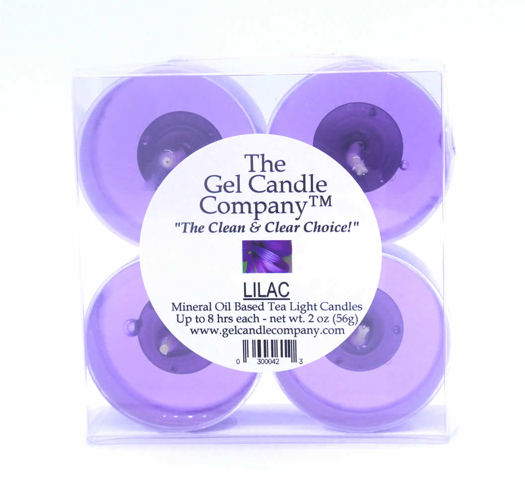 Lilac Scented Gel Candle Tea Lights - 4 pk. Lilac Scented Gel Candle Tea Lights - 4 pk.