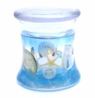 Sea Glass Seascape Hour Glass Flameless Forever Candle w/ LED (image for) Sea Glass Seascape Hour Glass Flameless Forever Candle w/ LED