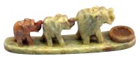 3 Hand Carved Stone Elephants for Incense Sticks and Cones (image for) 3 Hand Carved Stone Elephants for Incense Sticks and Cones