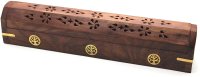 Tree of Life Wooden Coffin Incense Burner Built In Storage (image for) Tree of Life Wooden Coffin Incense Burner Built In Storage