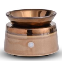 Copper & Beige Ceramic Electric Oil And Melt Warmer With Dish (image for) Copper & Beige Ceramic Electric Oil And Melt Warmer With Dish