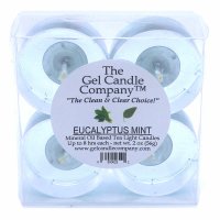 Eucalyptus Mint Scented Gel Candle Tea Lights - 4 pk. (image for) Eucalyptus Mint Scented Gel Candle Tea Lights - 4 pk.
