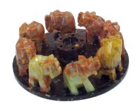 8 Hand Carved Stone Elephants for Incense Sticks and Cones (image for) 8 Hand Carved Stone Elephants for Incense Sticks and Cones