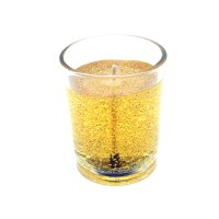 12 Pack Gold Color With Gold Glitter Unscented Votives (image for) 12 Pack Gold Color With Gold Glitter Unscented Votives