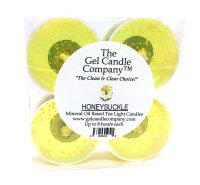Honeysuckle Scented Gel Candle Tea Lights - 4 pk. (image for) Honeysuckle Scented Gel Candle Tea Lights - 4 pk.