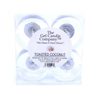 Toasted Coconut Scented Gel Candle Tea Lights - 4 pk. (image for) Toasted Coconut Scented Gel Candle Tea Lights - 4 pk.