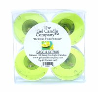 Sage and Citrus Scented Gel Candle Tea Lights - 4 pk. (image for) Sage and Citrus Scented Gel Candle Tea Lights - 4 pk.