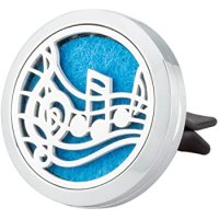 Musical Notes Stainless Steel Aroma Vent Diffuser 38mm With Pads (image for) Musical Notes Stainless Steel Aroma Vent Diffuser 38mm With Pads