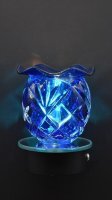 Glass Diamond Style Plug-in Warmer and Night Light w/dish - Blue (image for) Glass Diamond Style Plug-in Warmer and Night Light w/dish - Blue